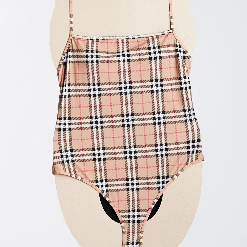 Burberry Women's Check One-Piece Swimsuit - Picture 7 of 7